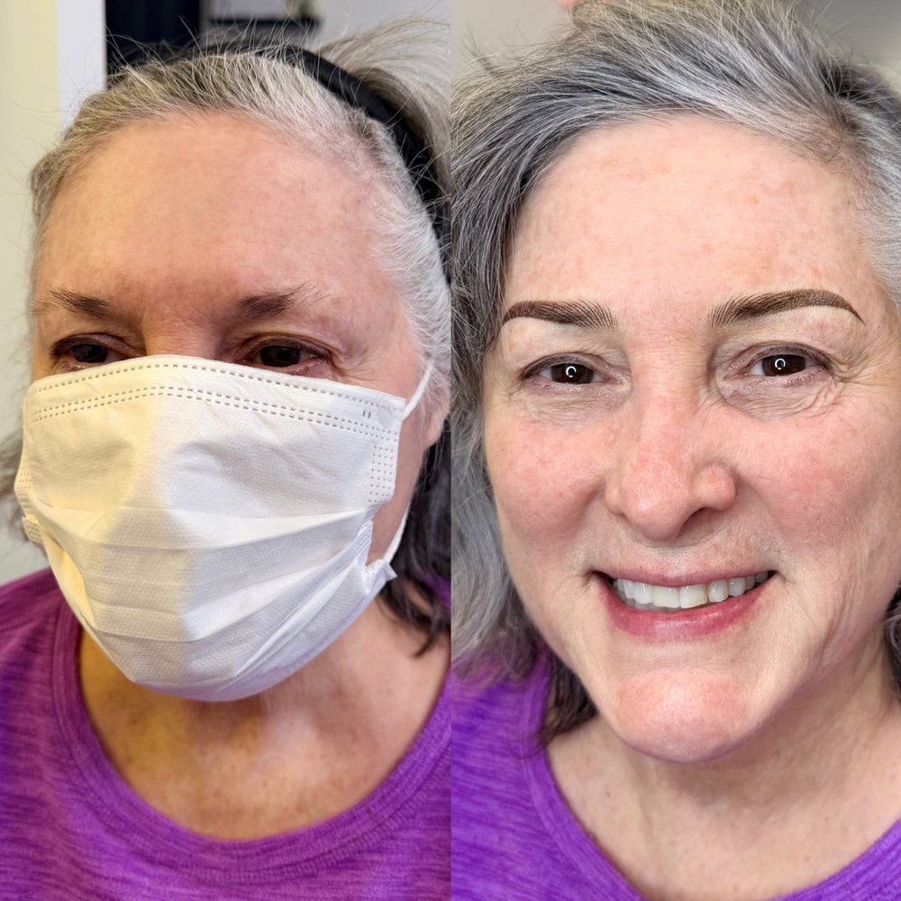 Hybrid brows before and after, Sarasota FL